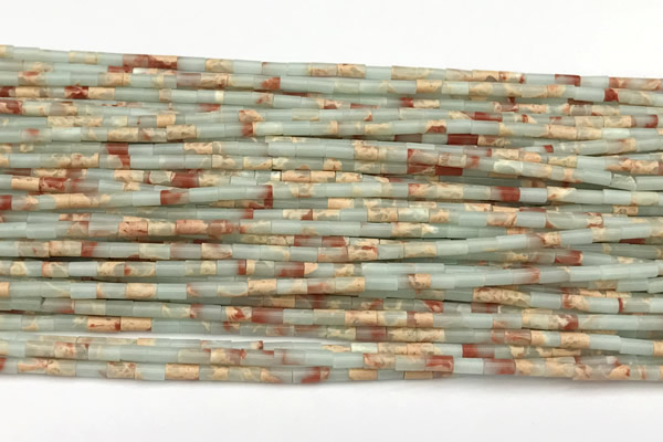 CTB1016 15 inches 2*4mm tube imitation sea sediment jasper beads