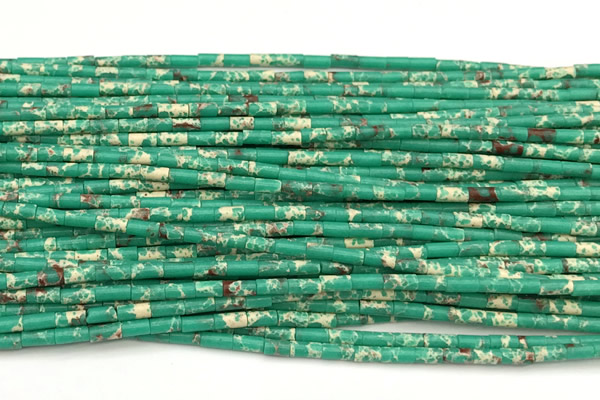 CTB1018 15 inches 2*4mm tube imitation sea sediment jasper beads
