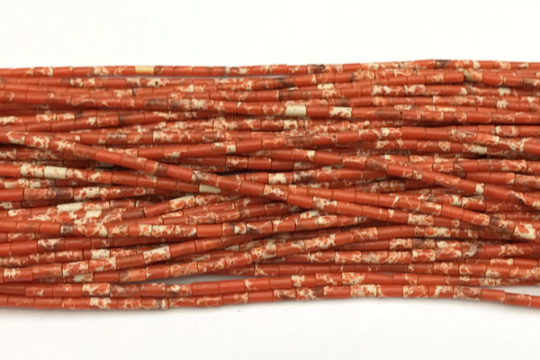 CTB1021 15 inches 2*4mm tube imitation sea sediment jasper beads