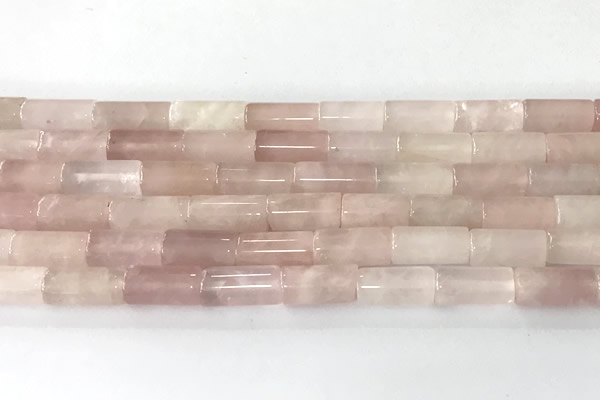 CTB1033 15 inches 8*16mm - 8*18mm tube rose quartz beads
