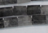 CTB206 15.5 inches 10*15mm faceted tube cloudy quartz beads
