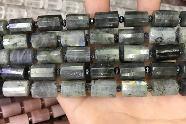 CTB209 15.5 inches 10*15mm faceted tube labradorite beads