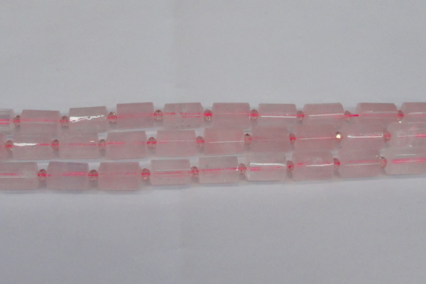 CTB212 15.5 inches 13*18mm faceted tube rose quartz beads