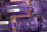 CTB221 15.5 inches 10*15mm faceted tube amethyst beads