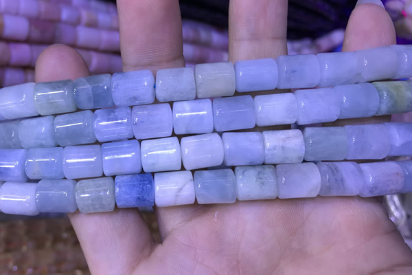 CTB250 15.5 inches 8*10mm tube natural aquamarine beads