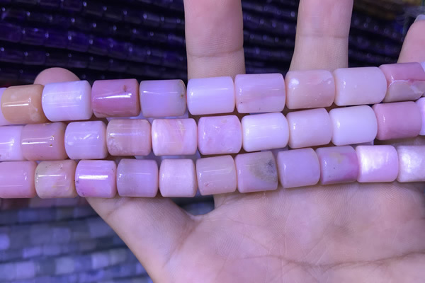 CTB256 15.5 inches 10*10mm - 10*13mm tube natural pink opal beads