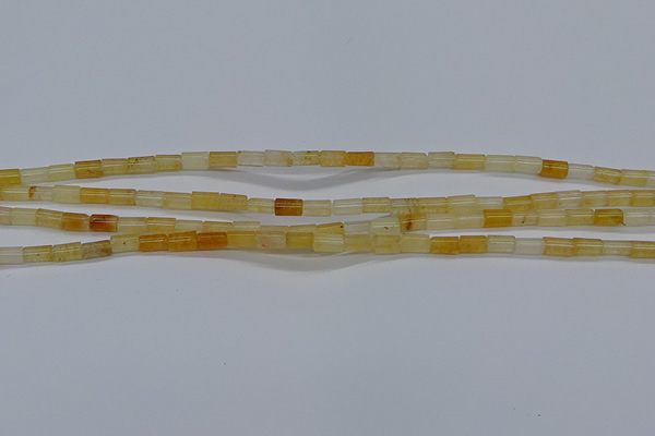 CTB301 15.5 inches 4*6mm tube yellow jade beads wholesale