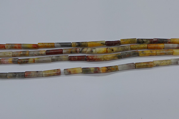 CTB316 15.5 inches 4*13mm tube crazy lace agate beads wholesale