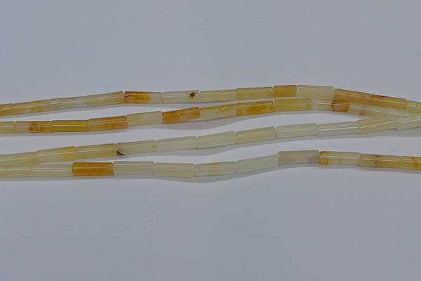 CTB321 15.5 inches 4*13mm tube yellow jade beads wholesale