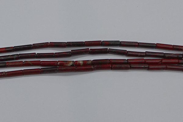CTB333 15.5 inches 4*13mm tube brecciated jasper beads wholesale