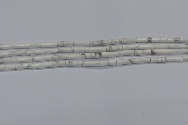 CTB340 15.5 inches 4*13mm tube white howlite beads wholesale