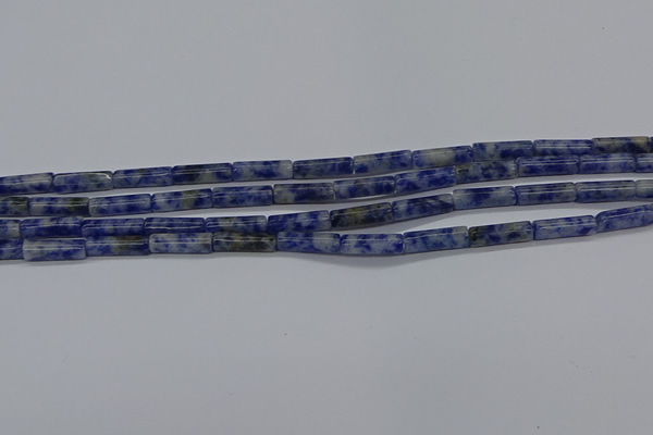 CTB355 15.5 inches 4*13mm tube blue spot stone beads wholesale