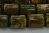 CTB530 15.5 inches 10*13mm triangle rhyolite beads wholesale