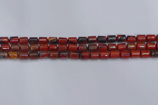CTB708 15.5 inches 6*8mm tube red jasper beads wholesale