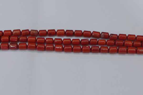 CTB709 15.5 inches 6*8mm tube red jasper beads wholesale