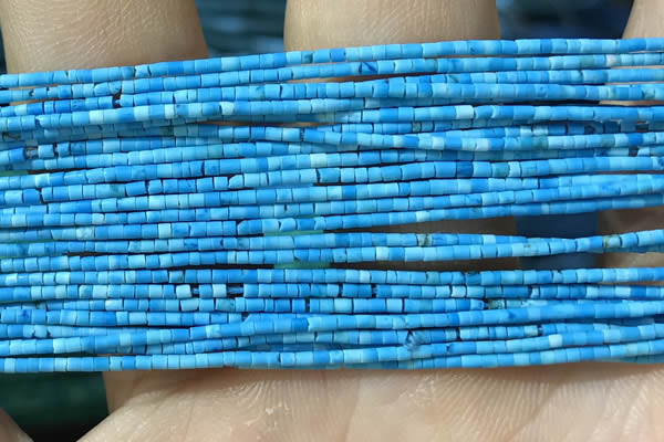 CTB803 15.5 inches 1mm tube turquoise beads wholesale