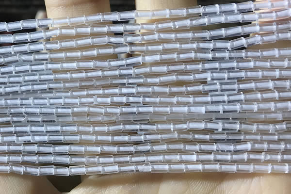 CTB810 15.5 inches 2*4mm tube white crystal beads wholesale