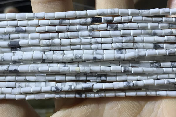 CTB811 15.5 inches 2*4mm tube white howlite beads wholesale