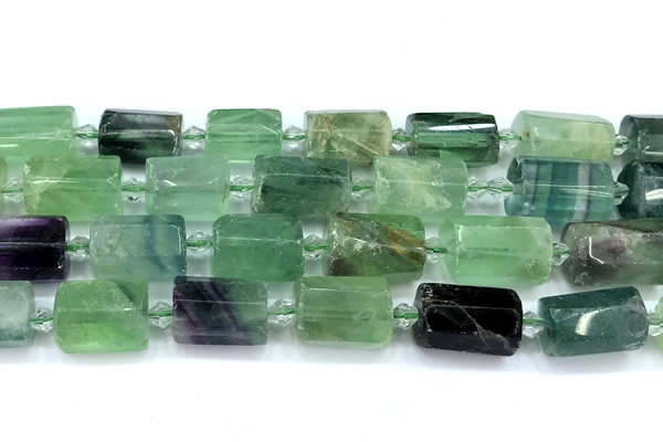 CTB947 15 inches 13*25mm - 14*19mm faceted tube fluorite beads