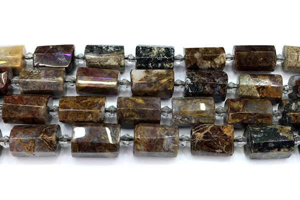 CTB953 15 inches 13*25mm - 14*19mm faceted tube pietersite beads