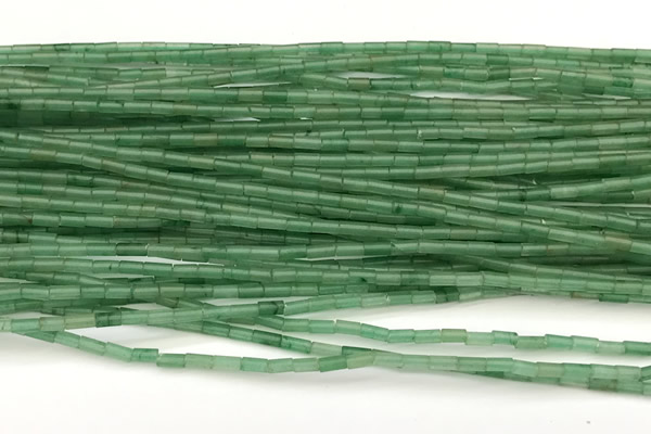 CTB966 15 inches 2*4mm tube green aventurine jade beads