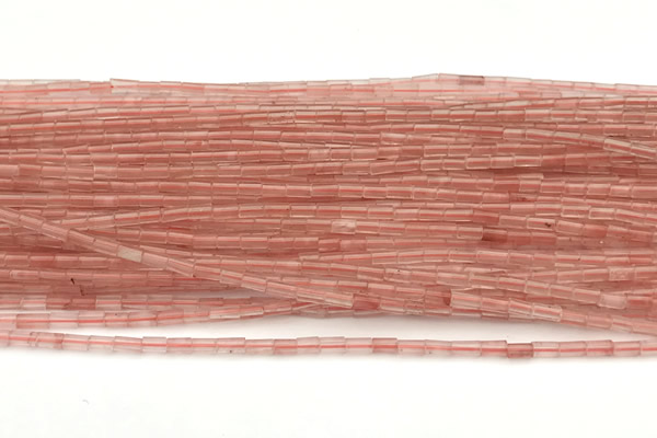 CTB968 15 inches 2*4mm tube cherry quartz beads