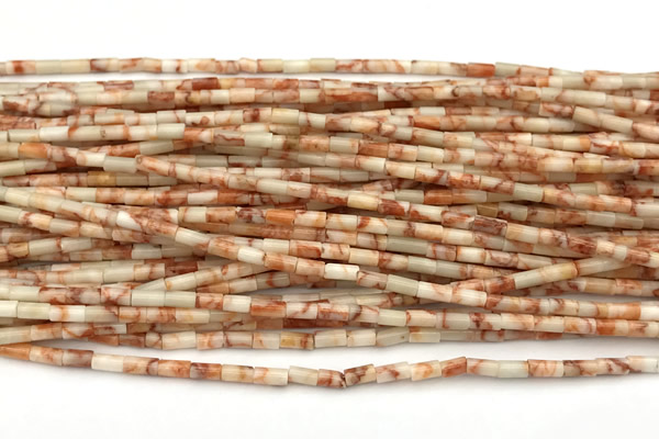 CTB971 15 inches 2*4mm tube red net jasper beads