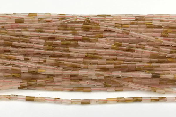 CTB973 15 inches 2*4mm tube cherry quartz beads