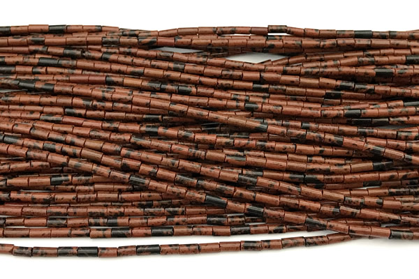 CTB994 15 inches 2*4mm tube mahogany obsidian beads
