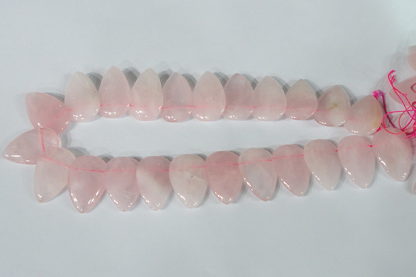 CTD01 Top drilled 22*30mm flat teardrop rose quartz beads