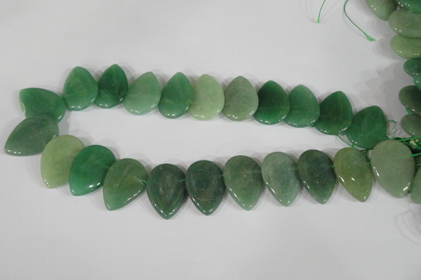 CTD04 Top drilled 22*30mm flat teardrop green aventurine beads