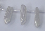 CTD1135 Top drilled 6*20mm - 8*25mm nuggets plated quartz beads