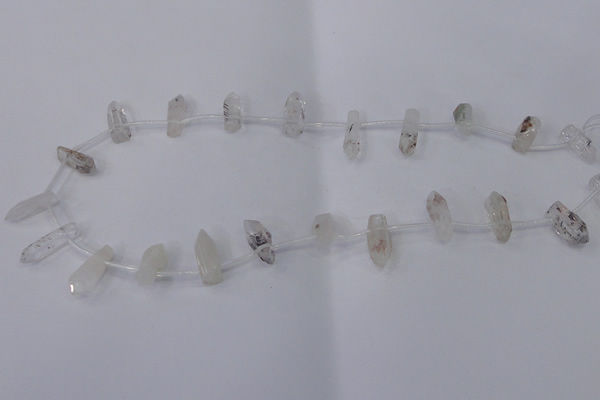 CTD1137 Top drilled 6*15mm - 8*20mm nuggets white crystal beads