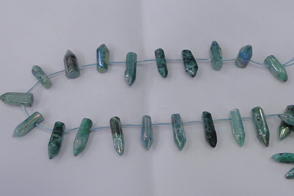 CTD1146 Top drilled 8*20mm - 10*30mm sticks plated quartz beads