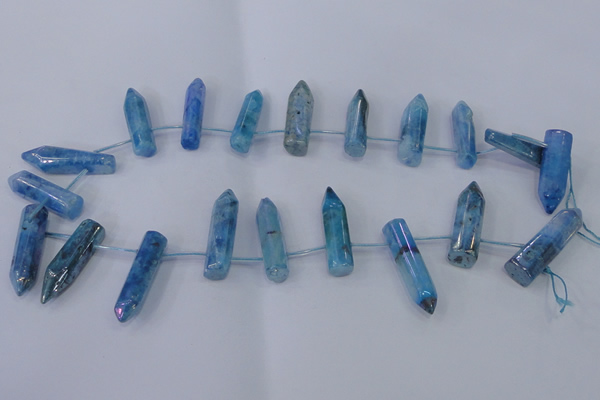 CTD1147 Top drilled 8*20mm - 10*30mm sticks plated quartz beads
