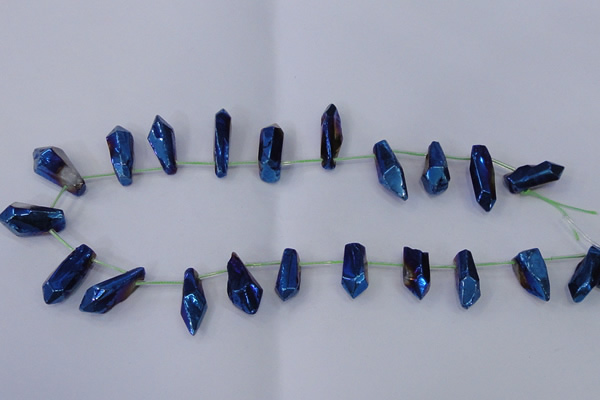 CTD1155 Top drilled 8*20mm - 10*30mm sticks plated quartz beads