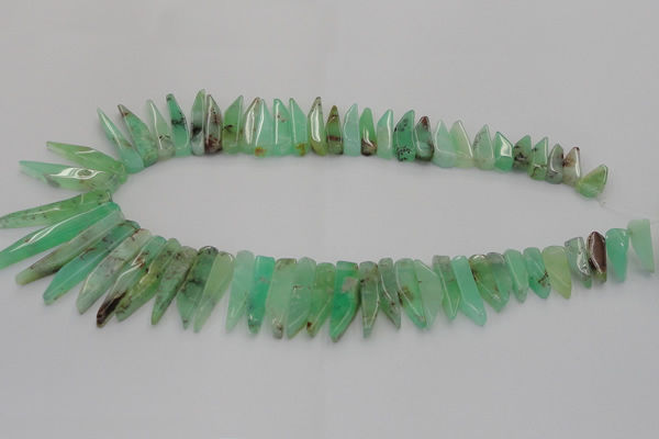 CTD1200 Top drilled 6*15mm - 7*40mm sticks Australia chrysoprase beads