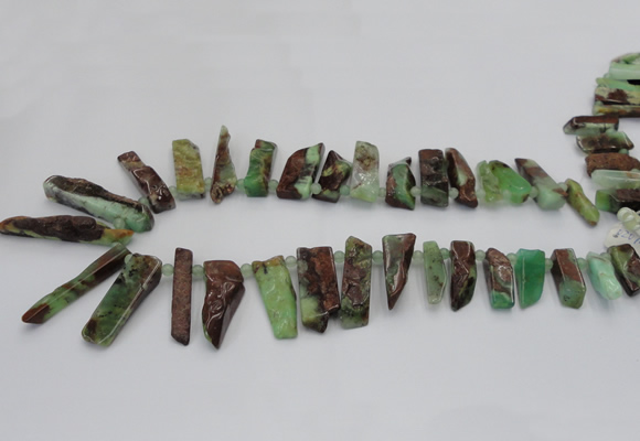 CTD1205 Top drilled 5*20mm - 10*40mm sticks Australia chrysoprase beads