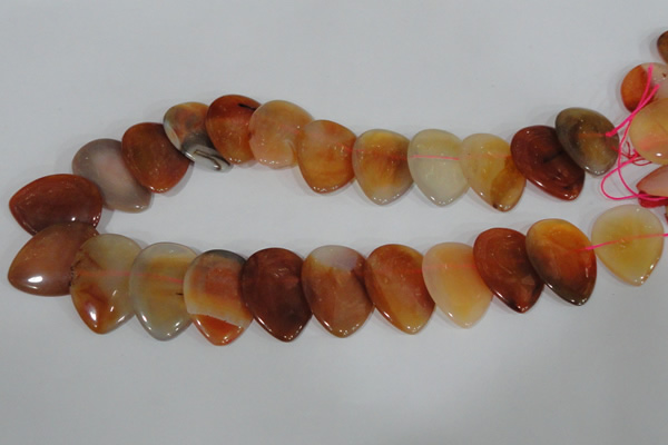 CTD14 Top drilled 22*30mm flat teardrop agate gemstone beads