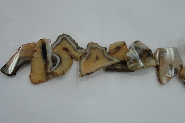 CTD1508 Top drilled 30*45mm - 40*60mm freeform agate slab beads
