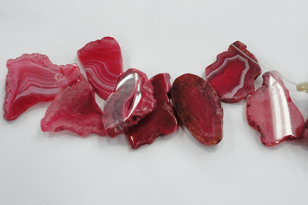CTD1511 Top drilled 30*50mm - 40*65mm freeform agate slab beads
