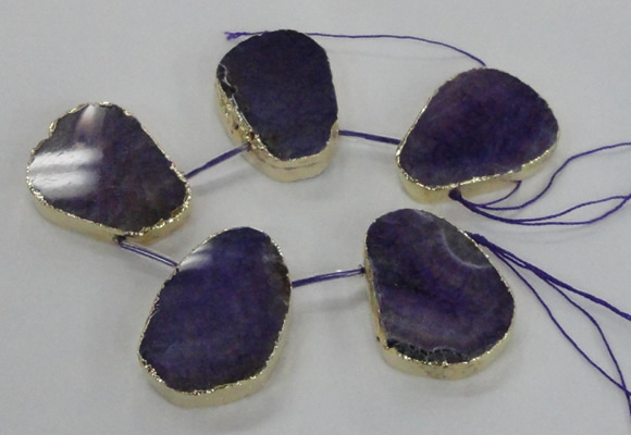 CTD1601 Top drilled 35*40mm - 35*45mm freeform agate beads
