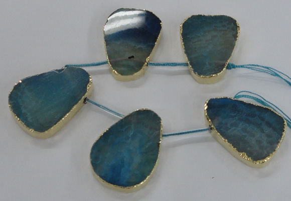 CTD1602 Top drilled 35*40mm - 35*45mm freeform agate beads