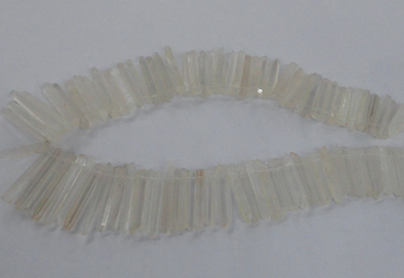 CTD1620 Top drilled 5*25mm - 6*45mm sticks white crystal beads