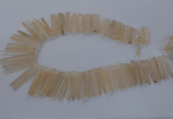 CTD1621 Top drilled 5*25mm - 6*45mm sticks white crystal beads