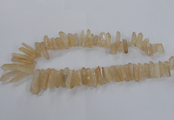 CTD1624 Top drilled 4*15mm - 6*35mm sticks plated quartz beads