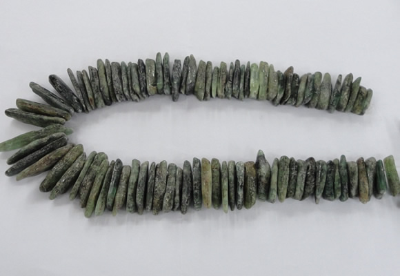 CTD1632 Top drilled 5*20mm - 8*40mm sticks green kyanite beads