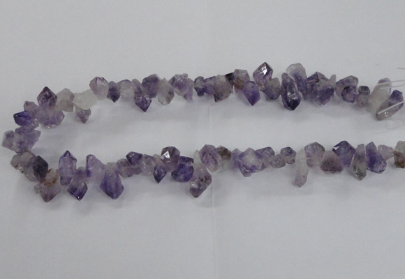 CTD1641 Top drilled 10*14mm - 10*18mm faceted nuggets amethyst beads