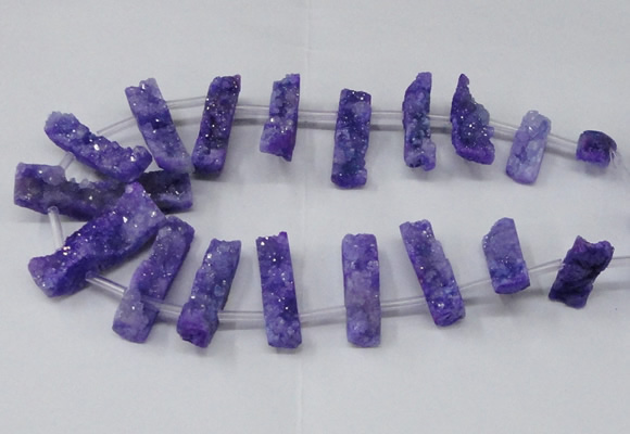 CTD1650 Top drilled 10*20mm - 15*40mm freeform druzy agate beads