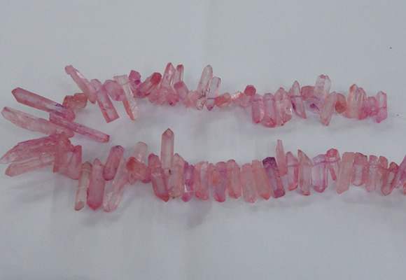 CTD1693 Top drilled 5*15mm - 7*35mm sticks dyed white crystal beads